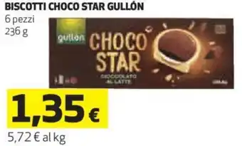 Ipercoop BISCOTTI CHOCO STAR GULLÓN 6 pezzi 236 g offerta