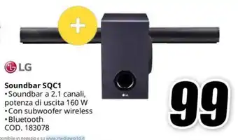 MediaWorld LG Soundbar SQC1 offerta