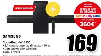 MediaWorld SAMSUNG Soundbar HW-B550 offerta