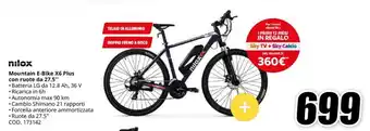 MediaWorld nilox Mountain E-Bike X6 Plus con ruote da 27.5" offerta