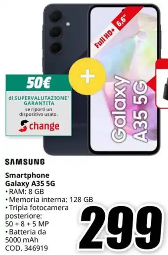 MediaWorld SAMSUNG Smartphone Galaxy A35 5G offerta