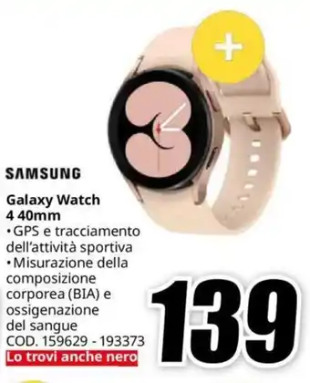MediaWorld SAMSUNG Galaxy Watch 4 40mm offerta