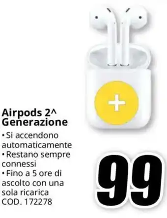 MediaWorld Airpods 2^ Generazione offerta