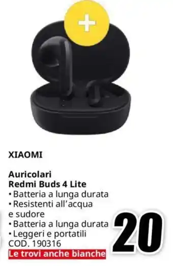 MediaWorld XIAOMI Auricolari Redmi Buds 4 Lite offerta