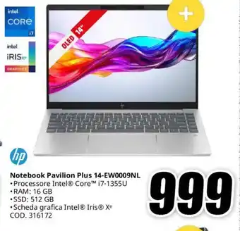 MediaWorld hp Notebook Pavilion Plus 14-EW0009NL offerta