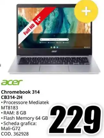 MediaWorld acer Chromebook 314 CB314-2H offerta