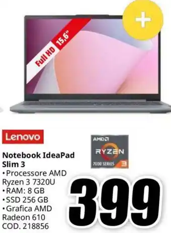 MediaWorld Lenovo Notebook IdeaPad Slim 3 offerta