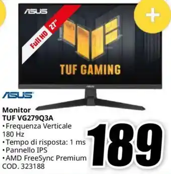 MediaWorld Asus Monitor TUF VG279Q3A offerta
