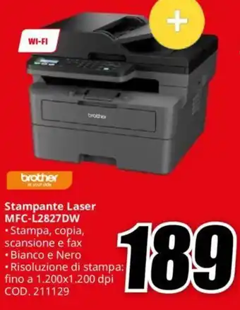 MediaWorld brother Stampante Laser MFC-L2827DW offerta