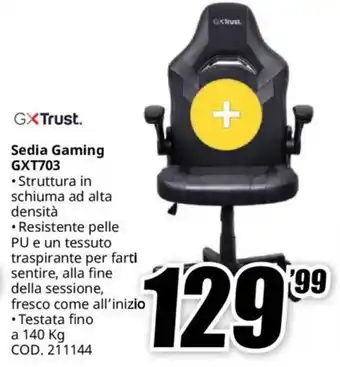 MediaWorld GXTrust Sedia Gaming GXT703 offerta