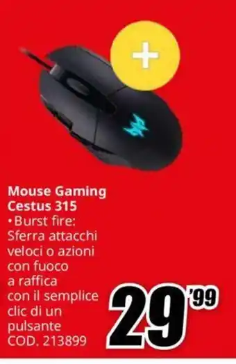 MediaWorld Mouse Gaming Cestus 315 offerta