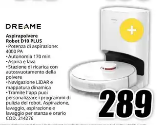 MediaWorld DREAME Aspirapolvere Robot D10 PLUS offerta