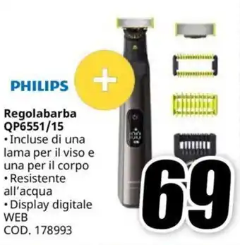 MediaWorld PHILIPS + Regolabarba QP6551/15 offerta