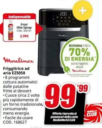 MediaWorld Moulinex Friggitrice ad aria EZ5058 offerta