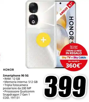 MediaWorld HONOR Smartphone 90 5G offerta