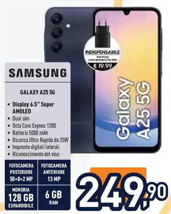 Unieuro SAMSUNG GALAXY A25 5G offerta