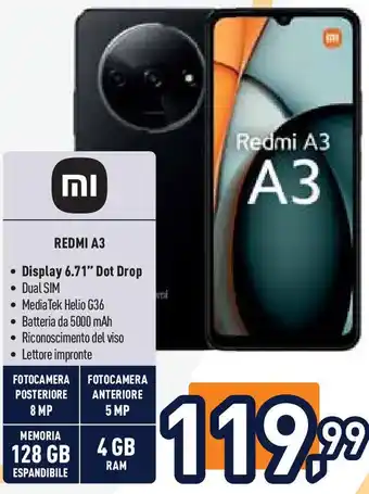 Unieuro REDMI A3 offerta