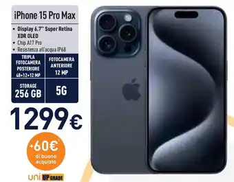 Unieuro iPhone 15 Pro Max offerta