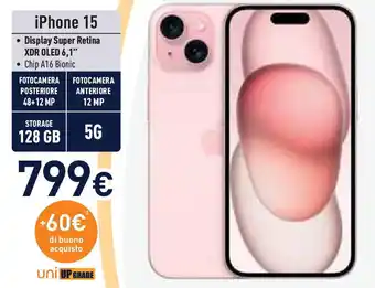 Unieuro iPhone 15 offerta
