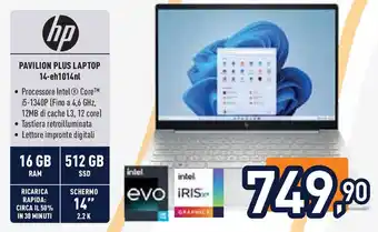 Unieuro hp PAVILION PLUS LAPTOP 14-eh1014nl offerta