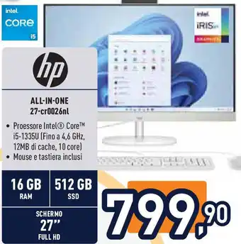 Unieuro hp ALL-IN-ONE 27-cr0026nl offerta