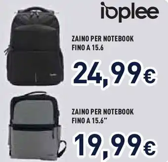 Unieuro ioplee ZAINO PER NOTEBOOK FINO A 15.6" offerta