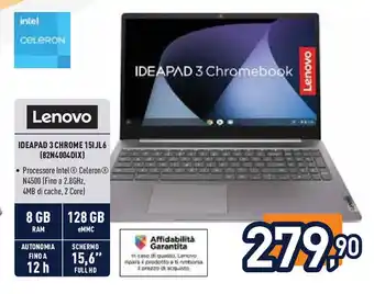 Unieuro Lenovo IDEAPAD 3 CHROME 151JL6 (82N4004DIX) offerta