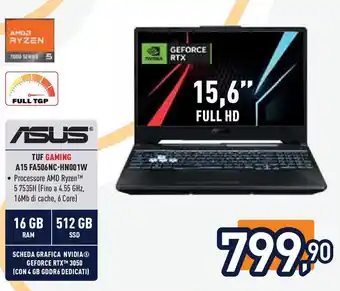 Unieuro ASUS TUF GAMING A15 FA506NC-HN001W offerta