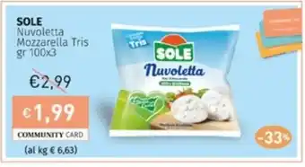 Prezzemolo e Vitale SOLE Nuvoletta Mozzarella Tris gr 100x3 offerta