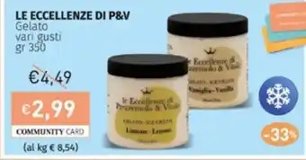 Prezzemolo e Vitale LE ECCELLENZE DI P&V Gelato vari gusti gr 350 offerta