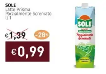Prezzemolo e Vitale SOLE Latte Prisma Parzialmente Scremato lt 1 offerta