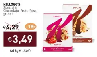 Prezzemolo e Vitale KELLOGG'S Special K Cioccolato, Frutti Rossi gr 290 offerta