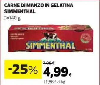 Ipercoop CARNE DI MANZO IN GELATINA SIMMENTHAL 3x140 g offerta