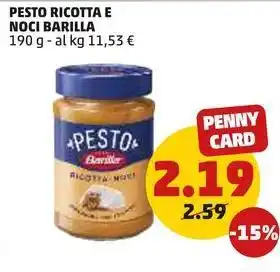 PENNY PESTO RICOTTA E NOCI BARILLA 190 g offerta