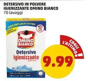 PENNY DETERSIVO IN POLVERE IGIENIZZANTE OMINO BIANCO 70 lavaggi offerta