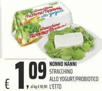 Coop Nonno Nanni Stracchino Allo Yogurt/Probiotico l'etto offerta
