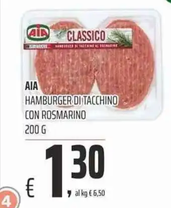Coop Aia Hamburger di Tacchino con Rosmarino 200g offerta