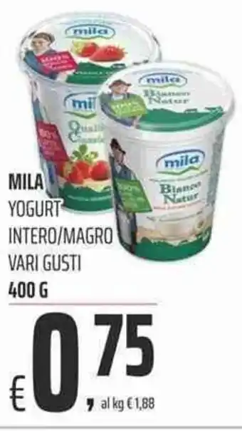 Coop Mila Yogurt Intero/Magro vari gusti 400g offerta