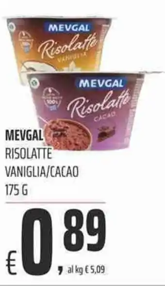 Coop Mevgal Risolatte Vaniglia/Cacao 175g offerta
