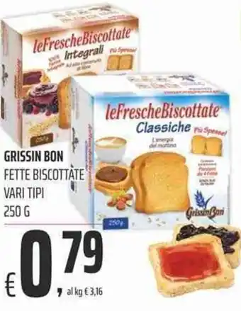 Coop Grissin Bon Fette Biscottate vari tipi 250g offerta