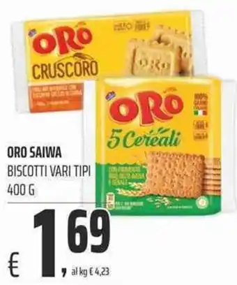 Coop Oro Saiwa Biscotti vari tipi 400g offerta