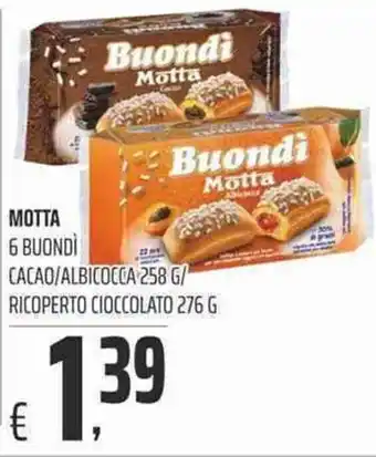 Coop Motta 6 Boundì Cacao/Albicocca 258g/Ricoperto Cioccolato 276g offerta