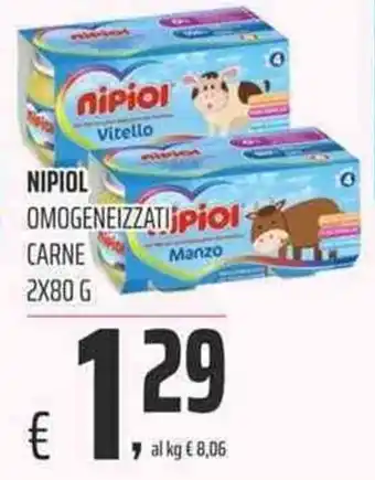 Coop Nipiol Omogeneizzati Carne 2x80g offerta