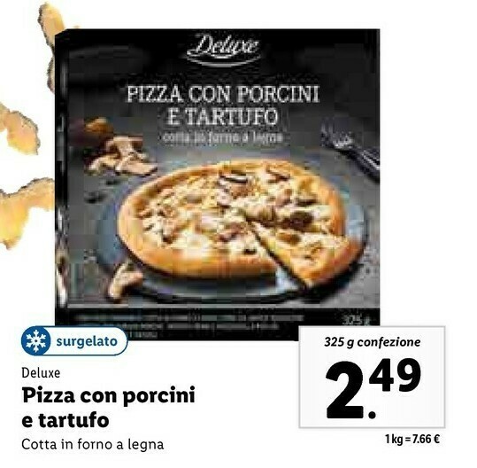 Deluxe pizza con porcini e tartufo offerta di Lidl