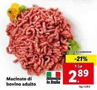 Lidl Macinato di bovino adulto offerta