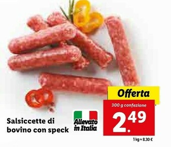 Lidl Salsiccette di bovino con speck offerta