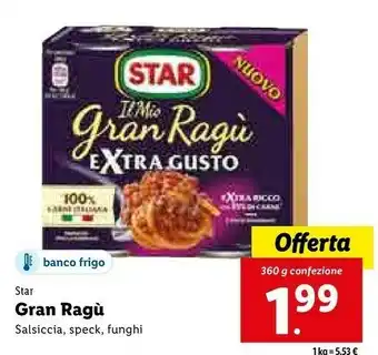 Lidl Il mio gran ragù extra gusto 360 g(ml) offerta