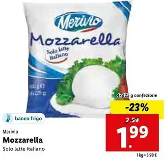 Lidl Mozzarella solo latte italiano offerta