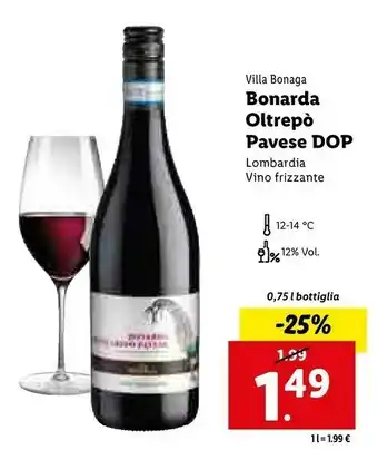 Lidl Bonarda oltrepò pavese dop offerta