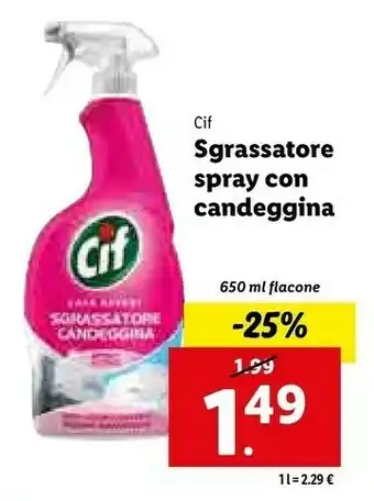 Lidl Sgrassatore spray con candeggina offerta